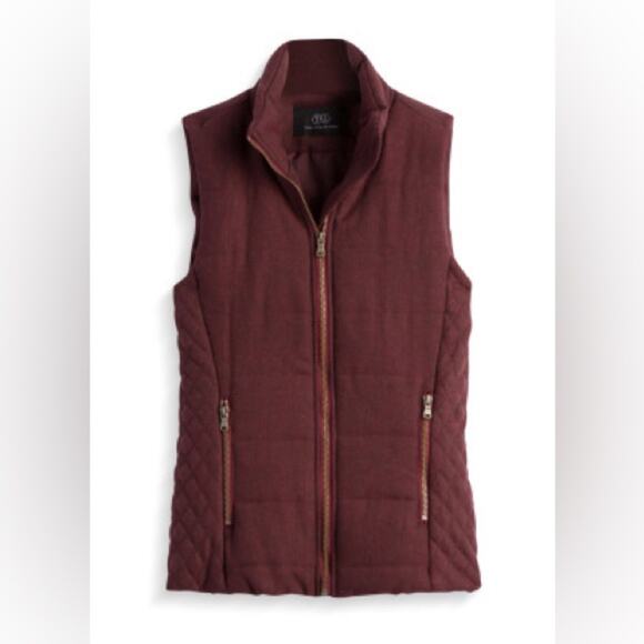 Lemon Tart Vest Women's Small Burgundy Skyros Wool Quilted Winter Gorpcore - Picture 2 of 9